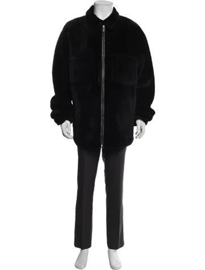 Pre-owned Marni Lamb Fur Parka In Black