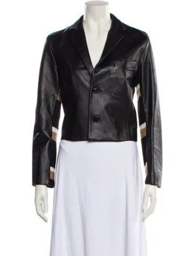Pre-owned Marni Lamb Leather Blazer In Black