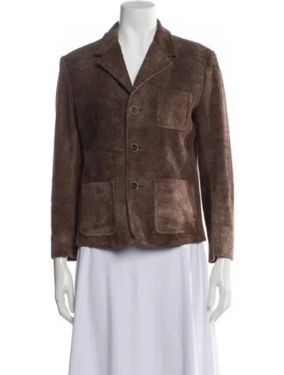 Pre-owned Marni Lamb Leather Blazer In Brown