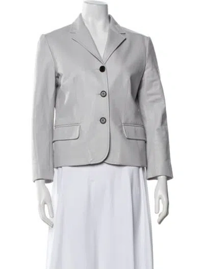 Pre-owned Marni Lamb Leather Blazer In White