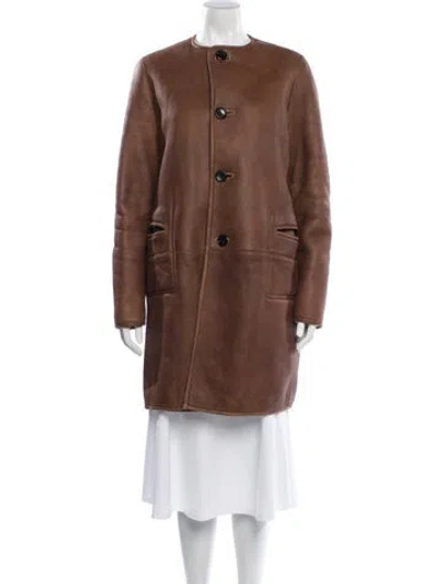 Pre-owned Marni Lamb Leather Coat In Brown