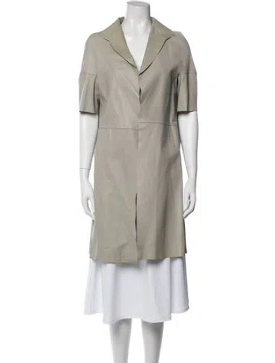Pre-owned Marni Lamb Leather Coat In Grey