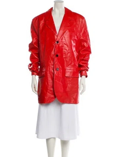 Pre-owned Marni Lamb Leather Coat In Orange