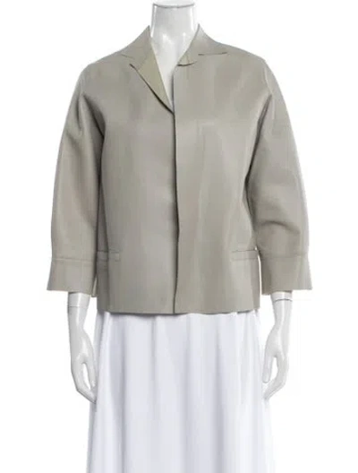 Pre-owned Marni Lamb Leather Evening Jacket In Gray