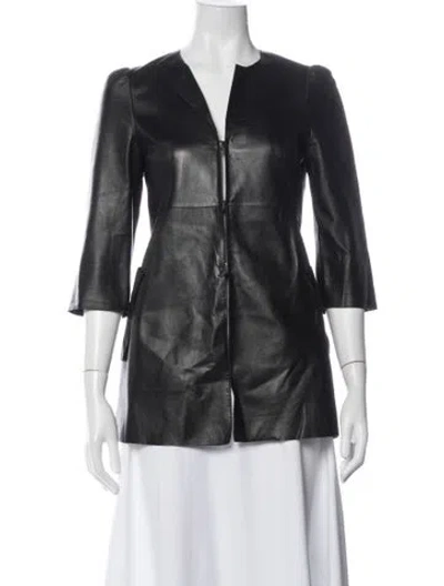 Pre-owned Marni Lamb Leather Jacket In Black