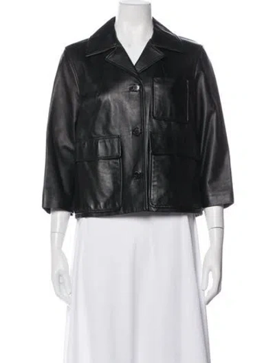 Pre-owned Marni Lamb Leather Jacket In Black