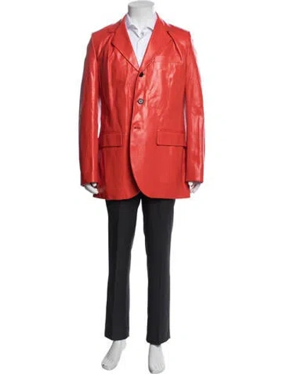 Pre-owned Marni Lamb Leather Jacket W/ Tags In Orange