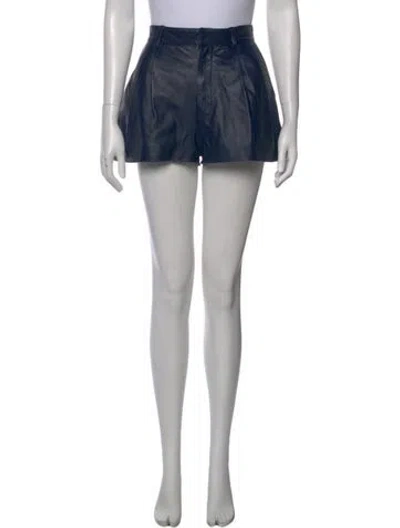 Pre-owned Marni Lamb Leather Mini Shorts In Green