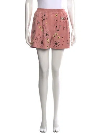 Pre-owned Marni Lamb Leather Mini Shorts W/ Tags In Pink