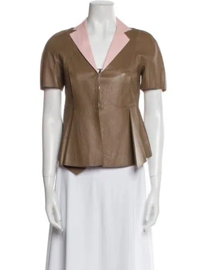 Pre-owned Marni Lamb Leather Vest In Brown