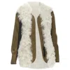 Marni Lamb Shearling Fur Wool Sleeves Winter Coat In Beige