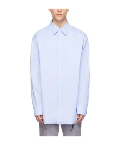 Marni Lapel Long-sleeved Shirt In Blue