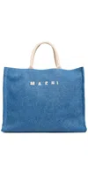 Marni Large Basket Bag Ocean In Blue