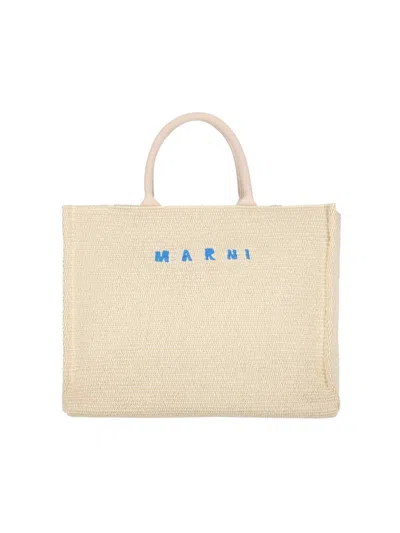 Marni Large "east/west" Tote Bag - Cream