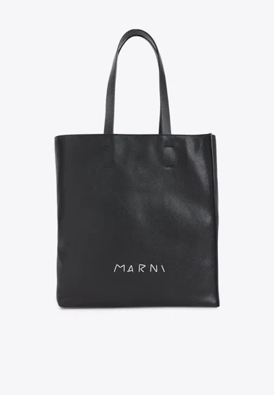 Marni Large Museo Calf Leather Tote Bag