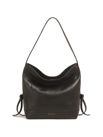 Marni Large Pod 2.0 Split-handle Shoulder Bag In Black