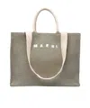 Marni Large Raffia Effect Tote Bag In Multicolor