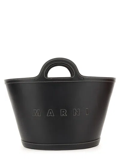 Marni Large Tropicalia Tote Bag In Black