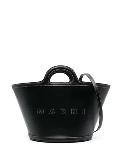Marni Large Tropicalia Tote Bag In Black