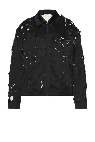Marni Laser Cut Jacket In Black