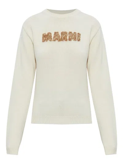 Marni Laser-cut Jumper In White