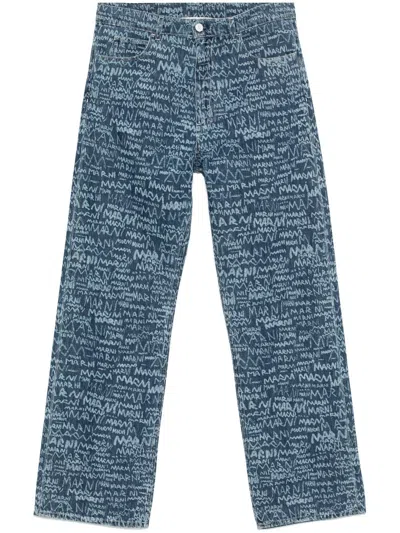 Marni Lasered Jeans In Blue