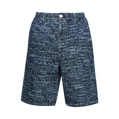 Pre-owned Marni Lasered Shorts 'blue Kyanite' | Men's Size 34