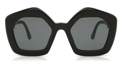 Marni Laughing Waters Havana Rossa Rq3 Men's Sunglasses Black Size 51