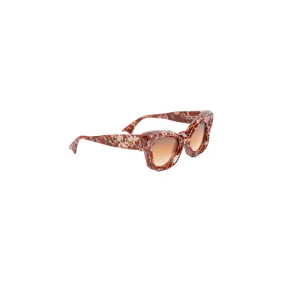 Marni Lava Red Acetate Sunglasses In Brown