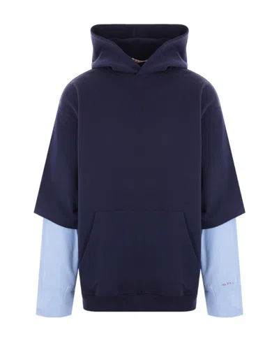 Marni Layered-design Hoodie In Black