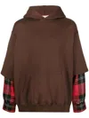 Marni Layered-design Hoodie In Brown