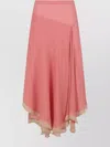 Marni Creponne Silk Peplum Midi Skirt In Pink