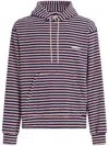 Marni Layered Striped Hoodie In Blue