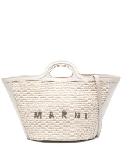 Marni Leather And Fabric Stylish Bag In Blue