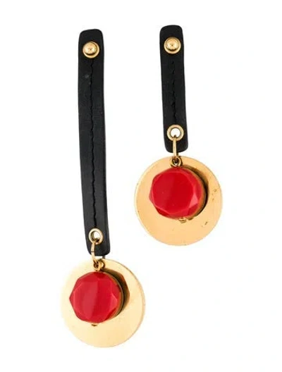 Pre-owned Marni Leather & Resin Drop Earrings