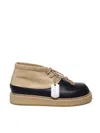 Marni Leather And Suede Desert Boots In Black Sand