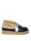 Marni Leather And Suede Desert Boots In Negro