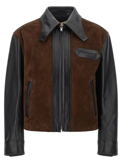 MARNI MARNI LEATHER AND SUEDE JACKET
