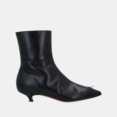 Pre-owned Marni Leather Ankle Boots Size 41 In Black