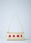 Marni Borsa A Spalla Museo Baguette In Pelle Crema