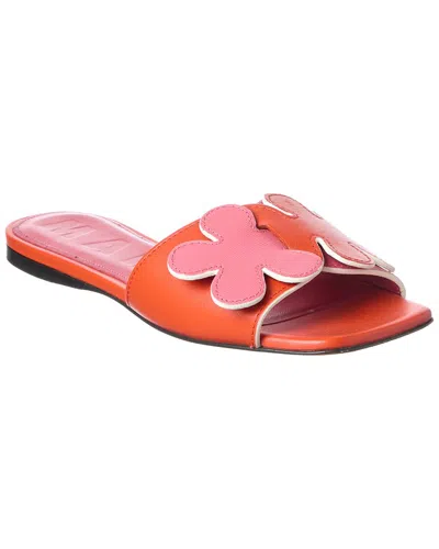 Marni Leather Ballerina Flat In Orange