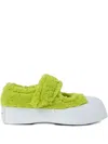 Marni Leather Ballerina Shoes In Green