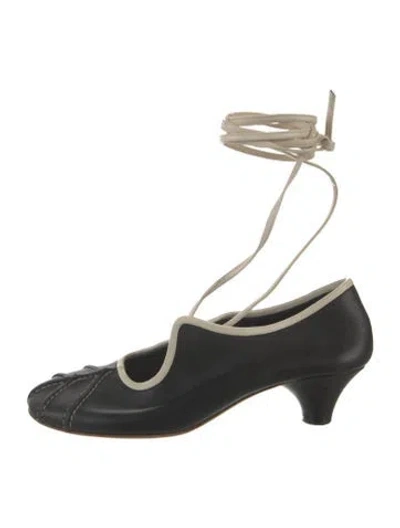 Pre-owned Marni Leather Ballet Flats In Black