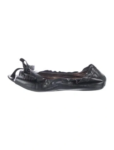Pre-owned Marni Leather Ballet Flats In Black