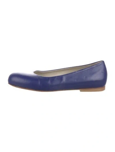 Pre-owned Marni Leather Ballet Flats In Blue