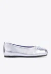 Marni Leather Ballet Flats In Blue