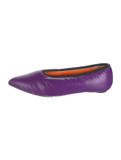 Pre-owned Marni Leather Ballet Flats In Purple