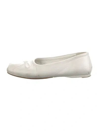 Pre-owned Marni Leather Ballet Flats In White