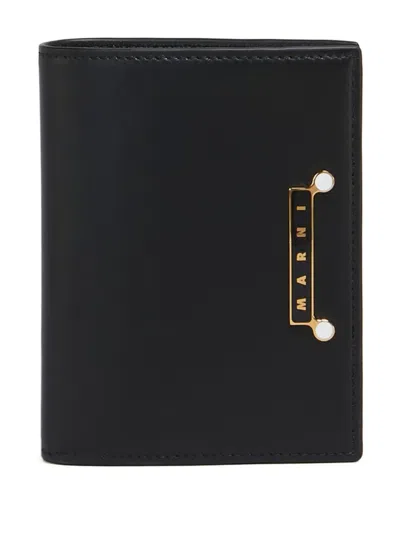 Marni Leather Bifold Wallet In Black
