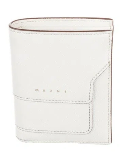Pre-owned Marni Leather Bifold Wallet In Neutrals